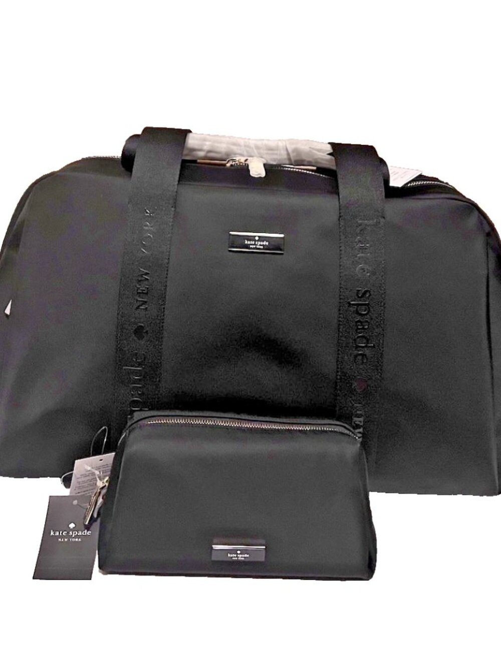 NEW Kate Spade Carter Nylon Large Weekender Bag & Cosmetic Pouch #15074 - Picture 2 of 7